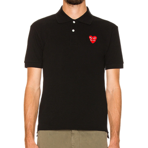 Comme Des Garcons PLAY T-Shirt Double Red Emblem Black AX-T290-051