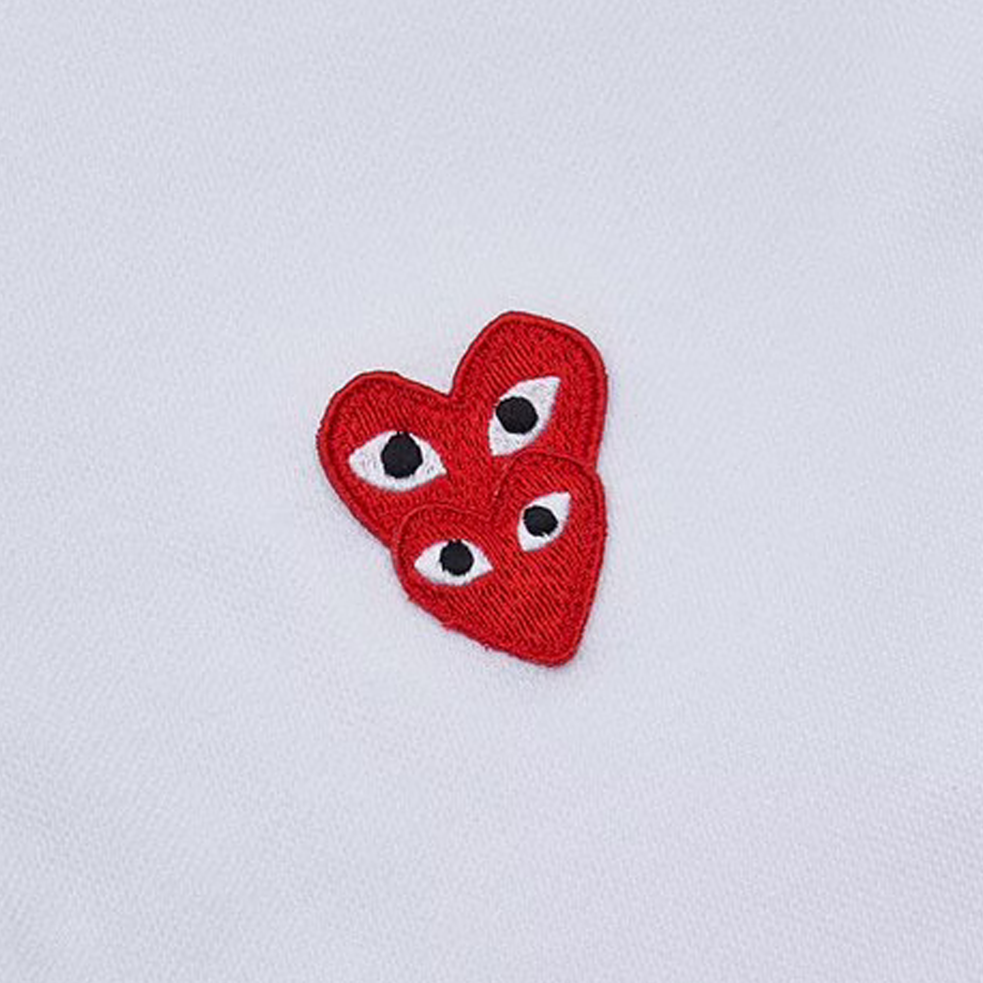 Comme Des Garcons PLAY T-Shirt Double Red Emblem White AX-T290-051