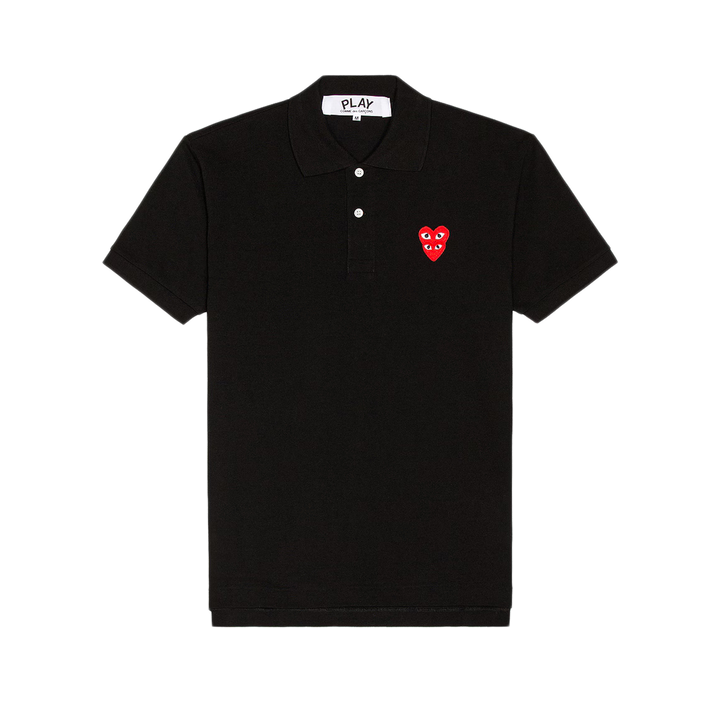 Comme Des Garcons PLAY T-Shirt Double Red Emblem Black AX-T290-051