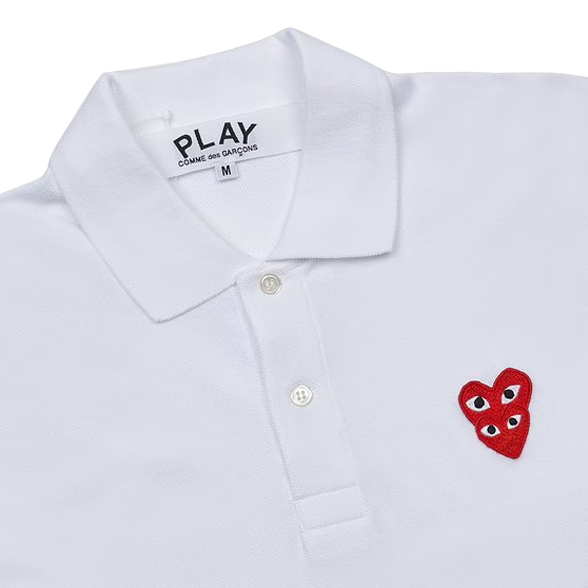 Comme Des Garcons PLAY T-Shirt Double Red Emblem White AX-T290-051