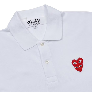 Comme Des Garcons PLAY T-Shirt Double Red Emblem White AX-T290-051
