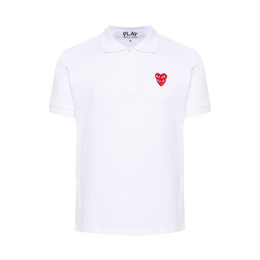 Comme Des Garcons PLAY T-Shirt Double Red Emblem White AX-T290-051