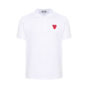 Comme Des Garcons PLAY T-Shirt Double Red Emblem White AX-T290-051