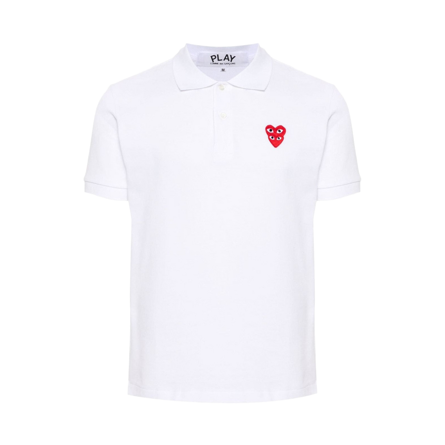 Comme Des Garcons PLAY T-Shirt Double Red Emblem White AX-T290-051