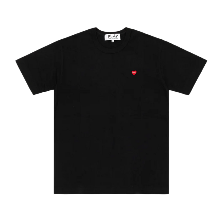 Comme Des Garcons Play T-Shirt Small Red Emblem Black AX-T304-051