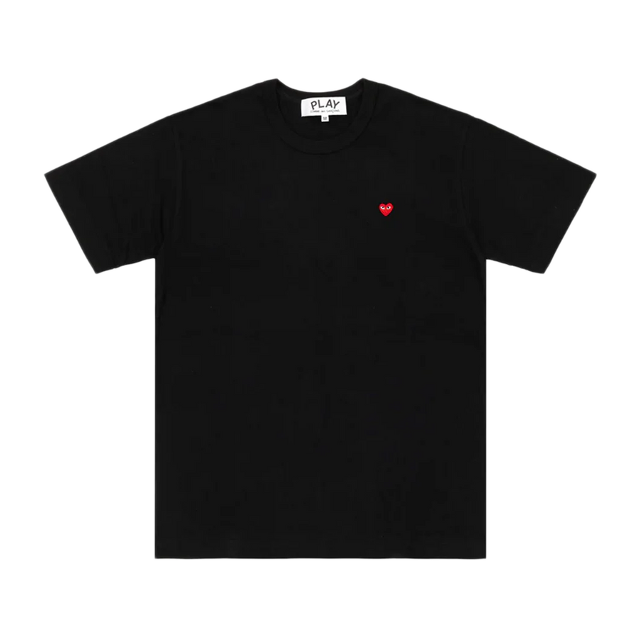 Comme Des Garcons Play T-Shirt Small Red Emblem Black AX-T304-051