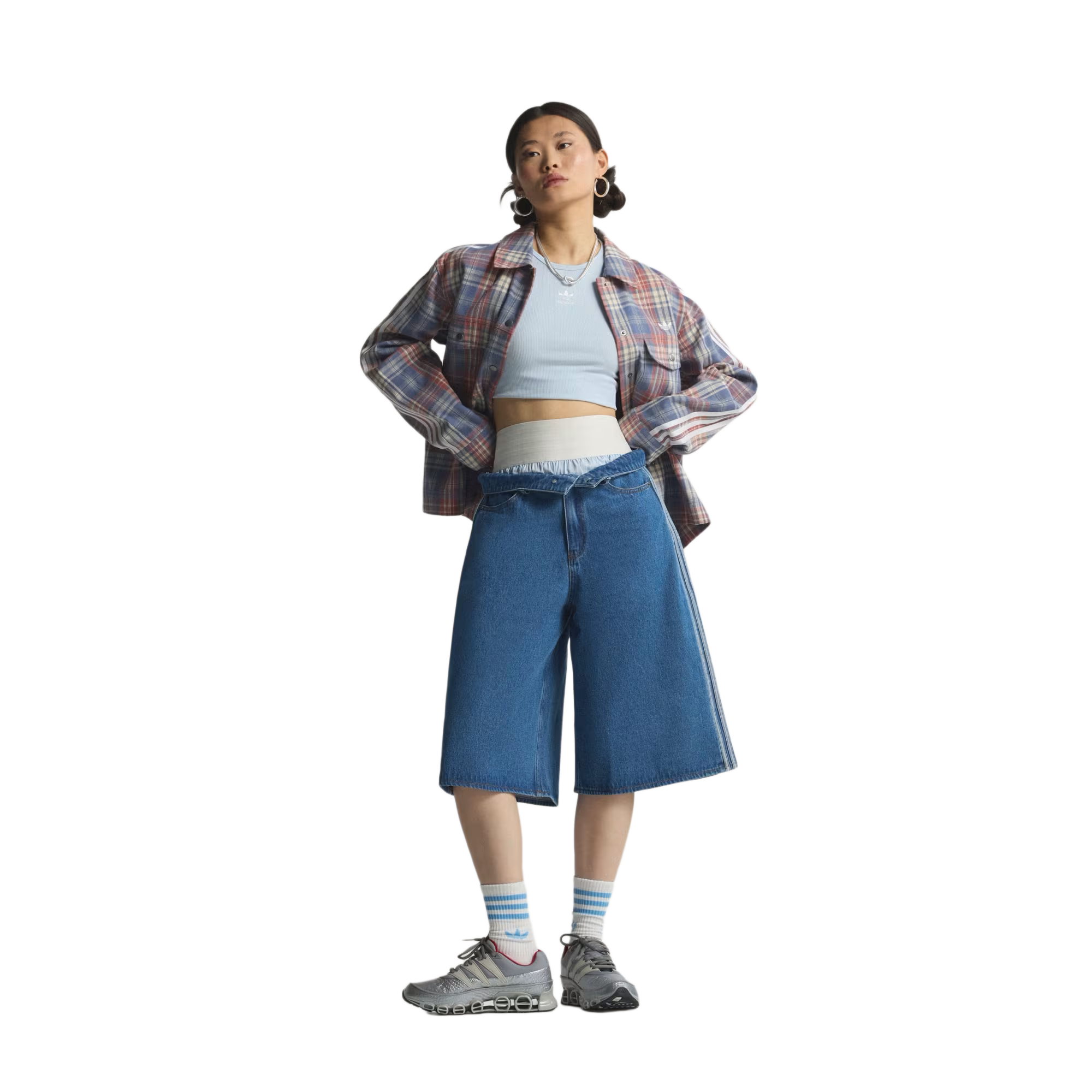 Adidas Women's Firebird Jort Denim Medvin KD2915