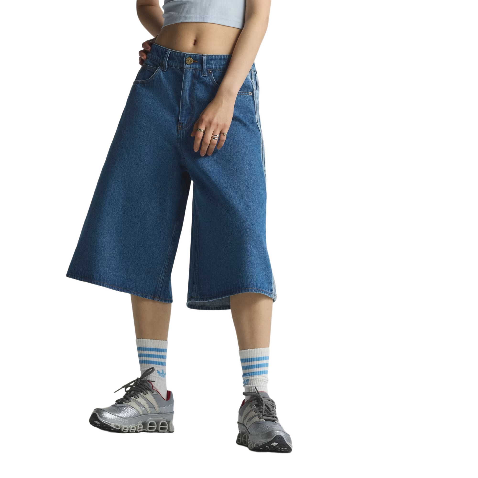 Adidas Women's Firebird Jort Denim Medvin KD2915