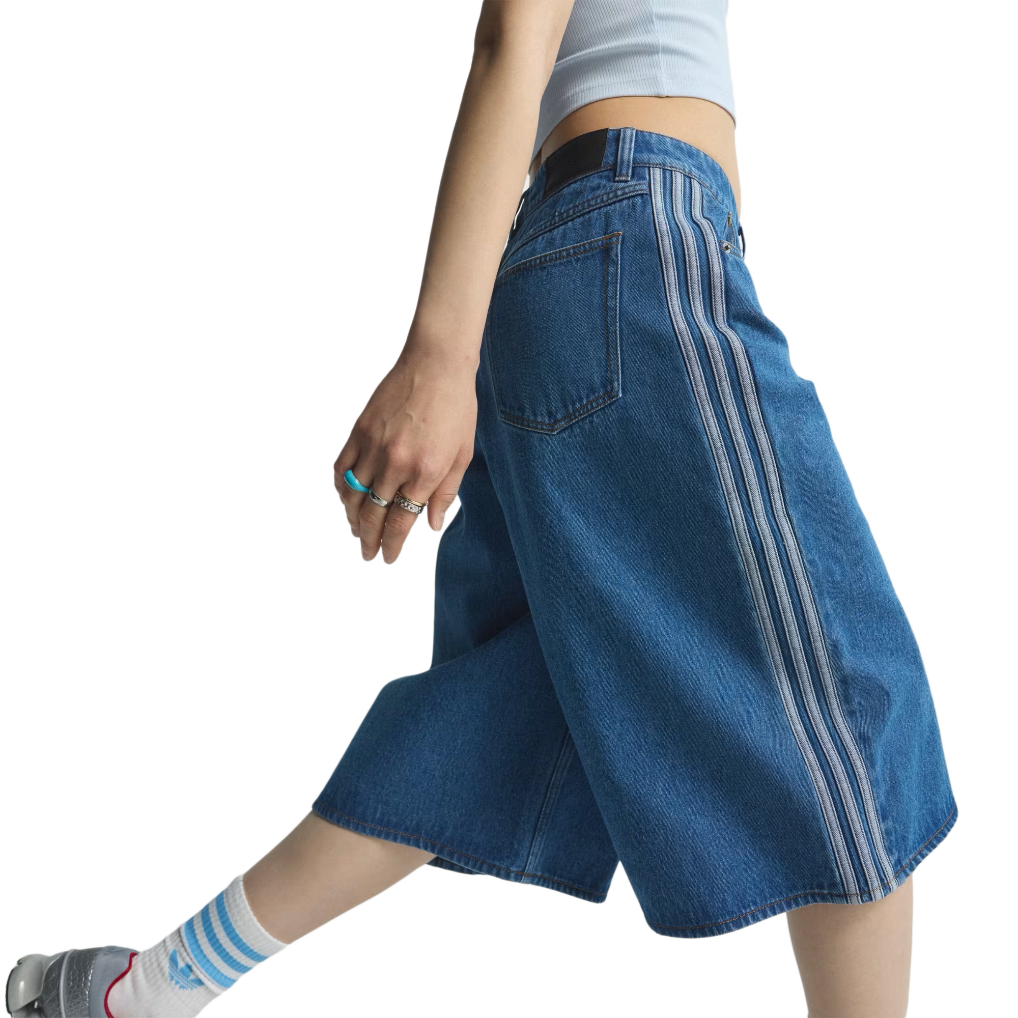 Adidas Women's Firebird Jort Denim Medvin KD2915