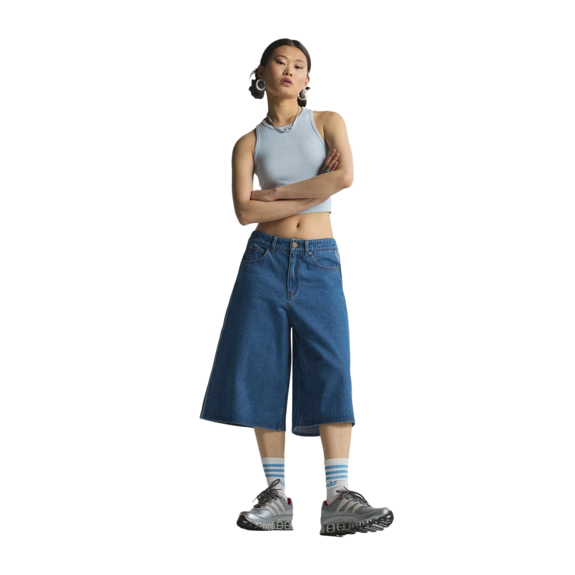 Adidas Women's Firebird Jort Denim Medvin KD2915