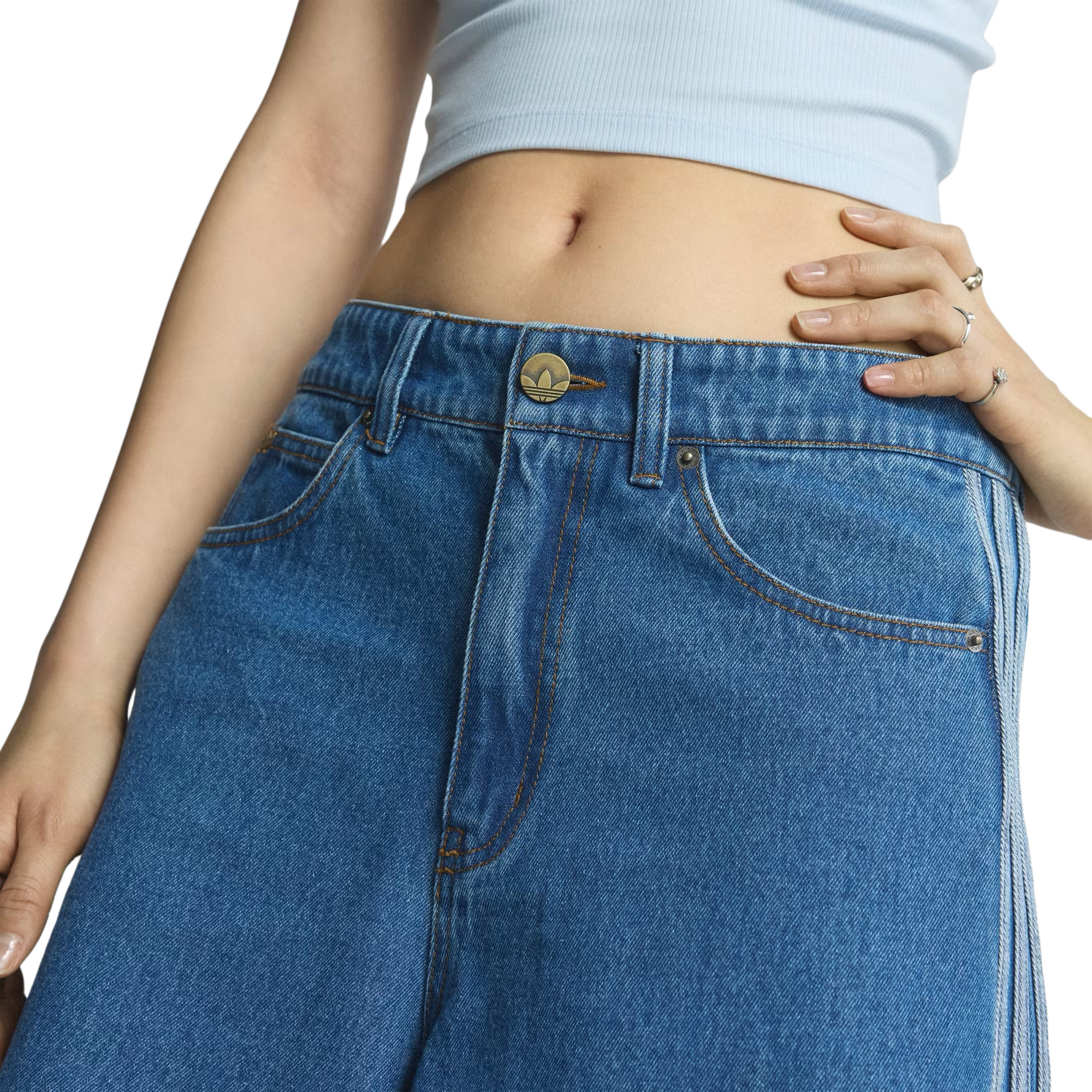 Adidas Women's Firebird Jort Denim Medvin KD2915