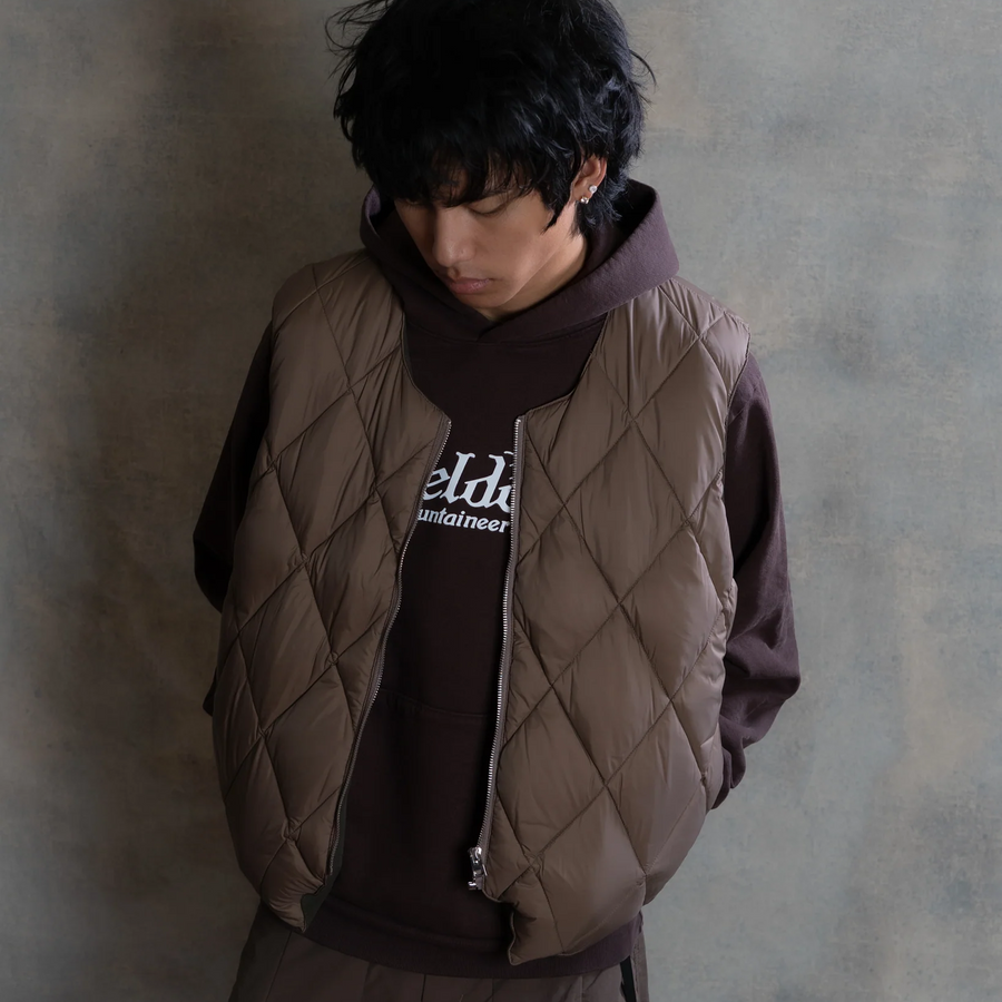 Afield Out Stone Puffer Vest Brown