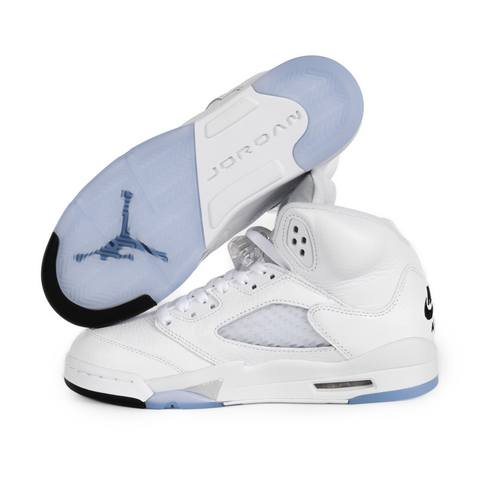 Nike Air Jordan 5 Retro "White Metallic" (GS) White/Black/Metallic Silver HQ7980-103
