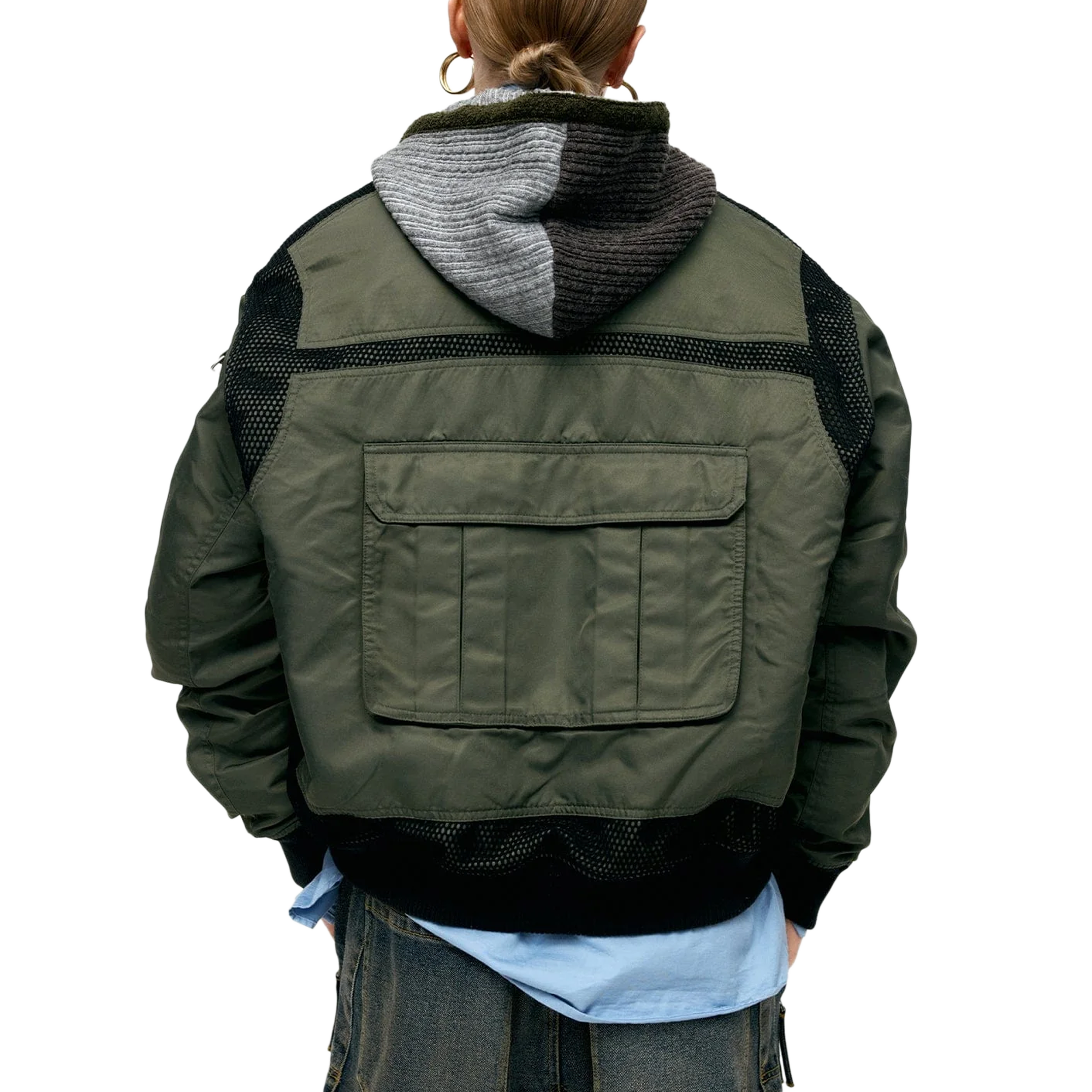 Andersson Bell Flight Layered Washed Bomber Jacket Khaki