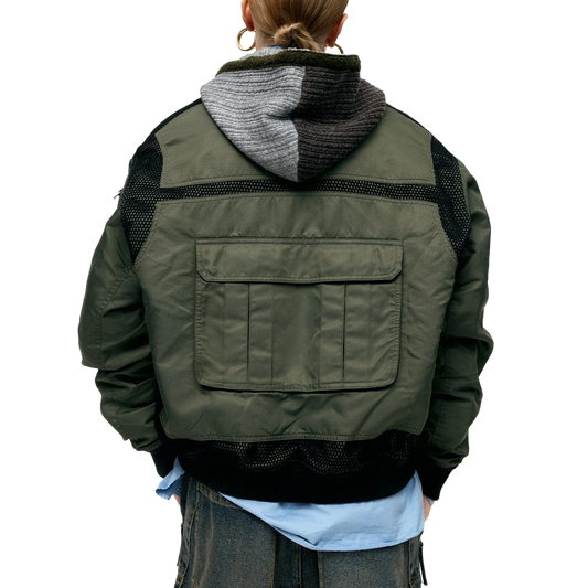 Andersson Bell Flight Layered Washed Bomber Jacket Khaki