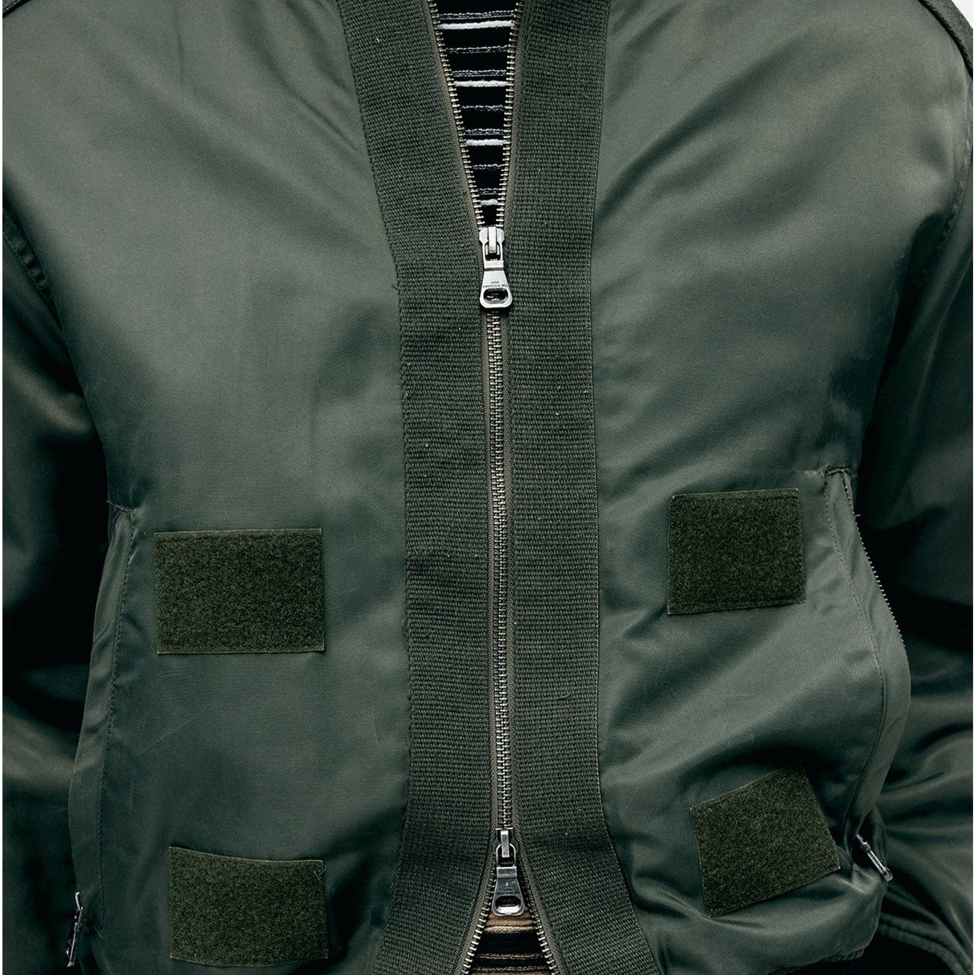 Andersson Bell Flight Layered Washed Bomber Jacket Khaki