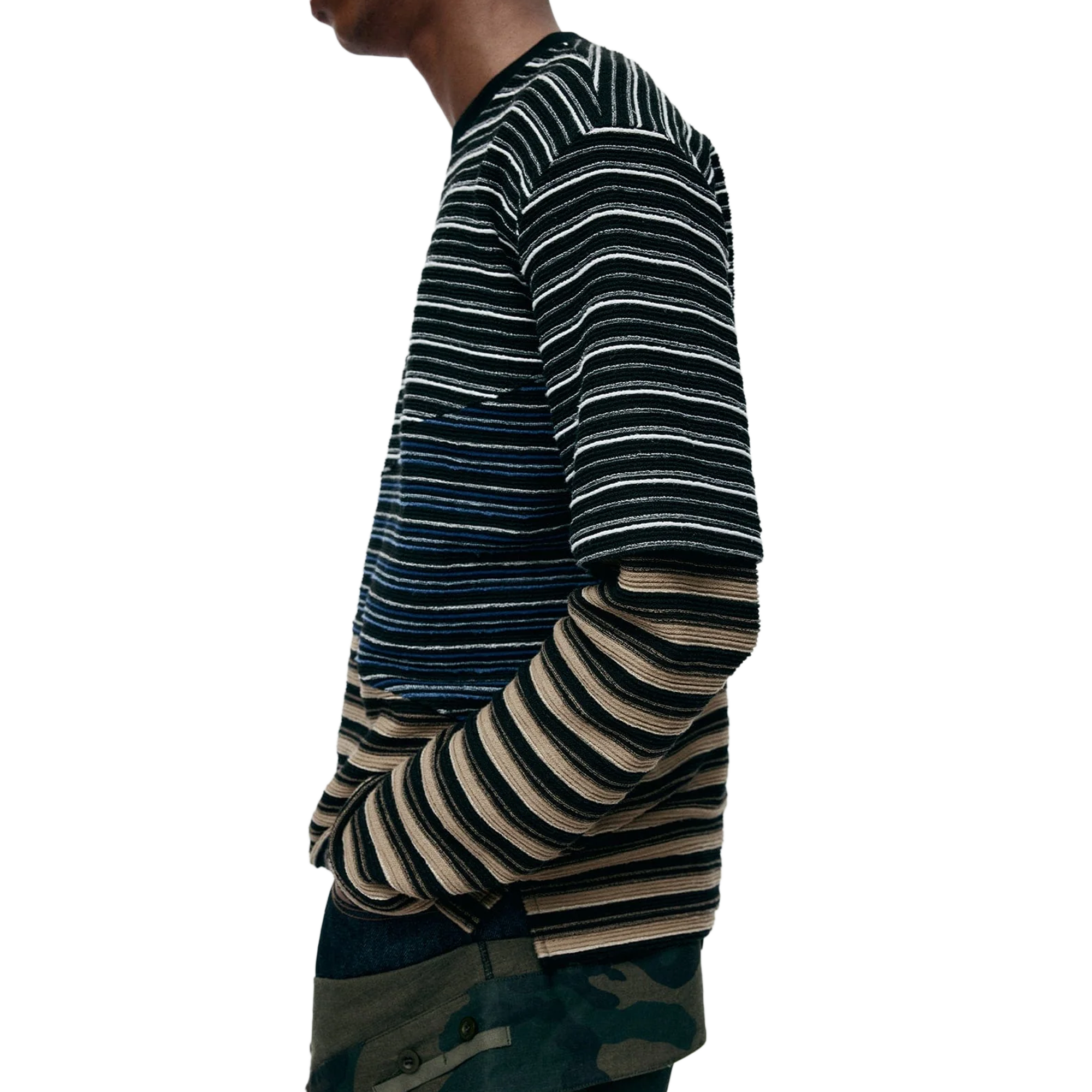 Andersson Bell Stripe Layered Sweatshirts Multi