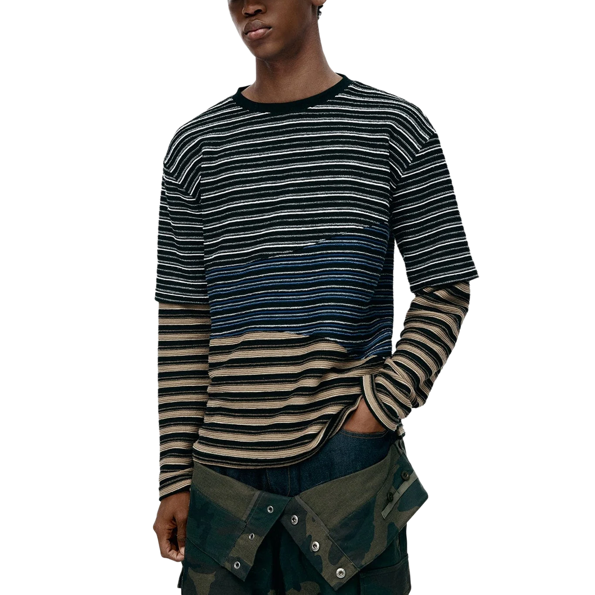 Andersson Bell Stripe Layered Sweatshirts Multi