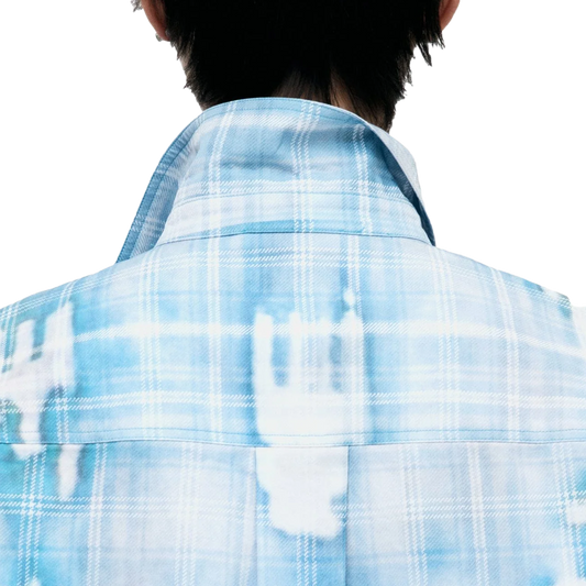 Andersson Bell Trompe L'Oeil Printed Check Shirts Blue