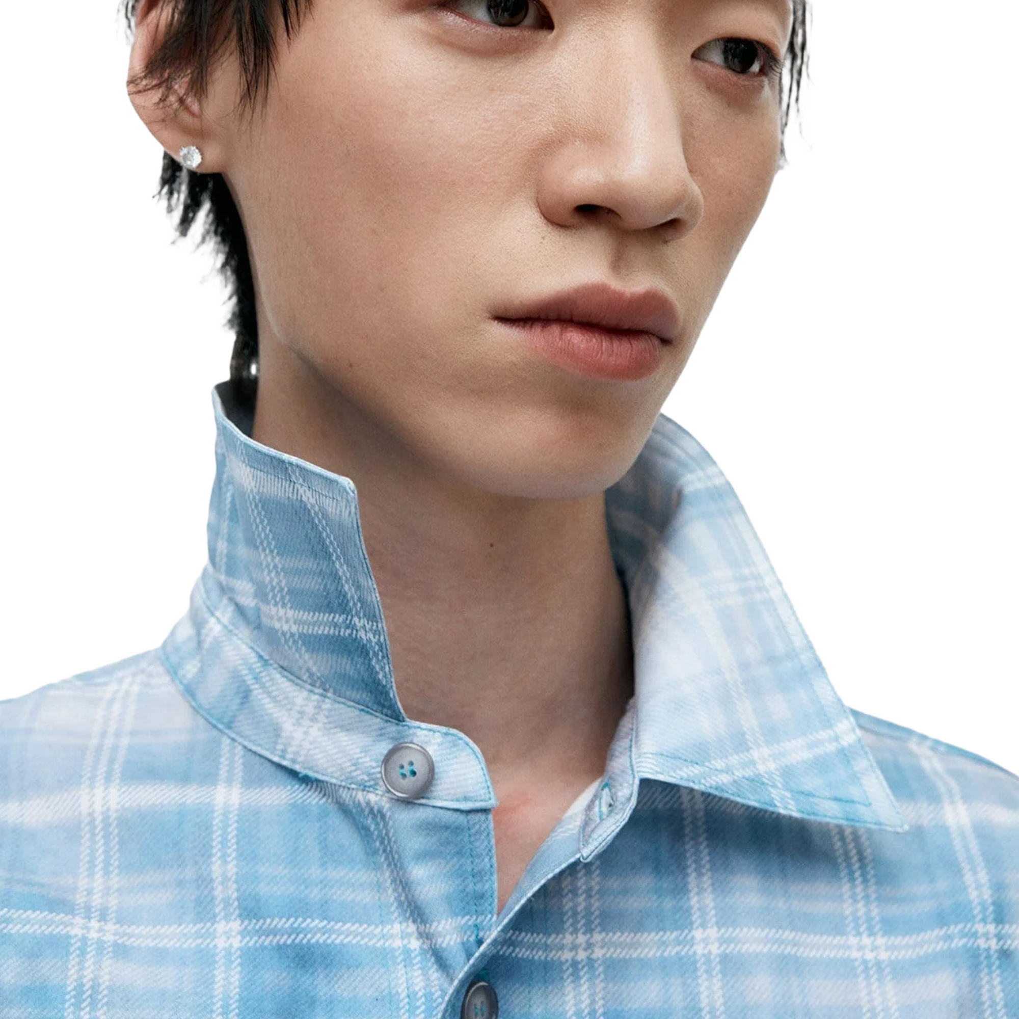 Andersson Bell Trompe L'Oeil Printed Check Shirts Blue