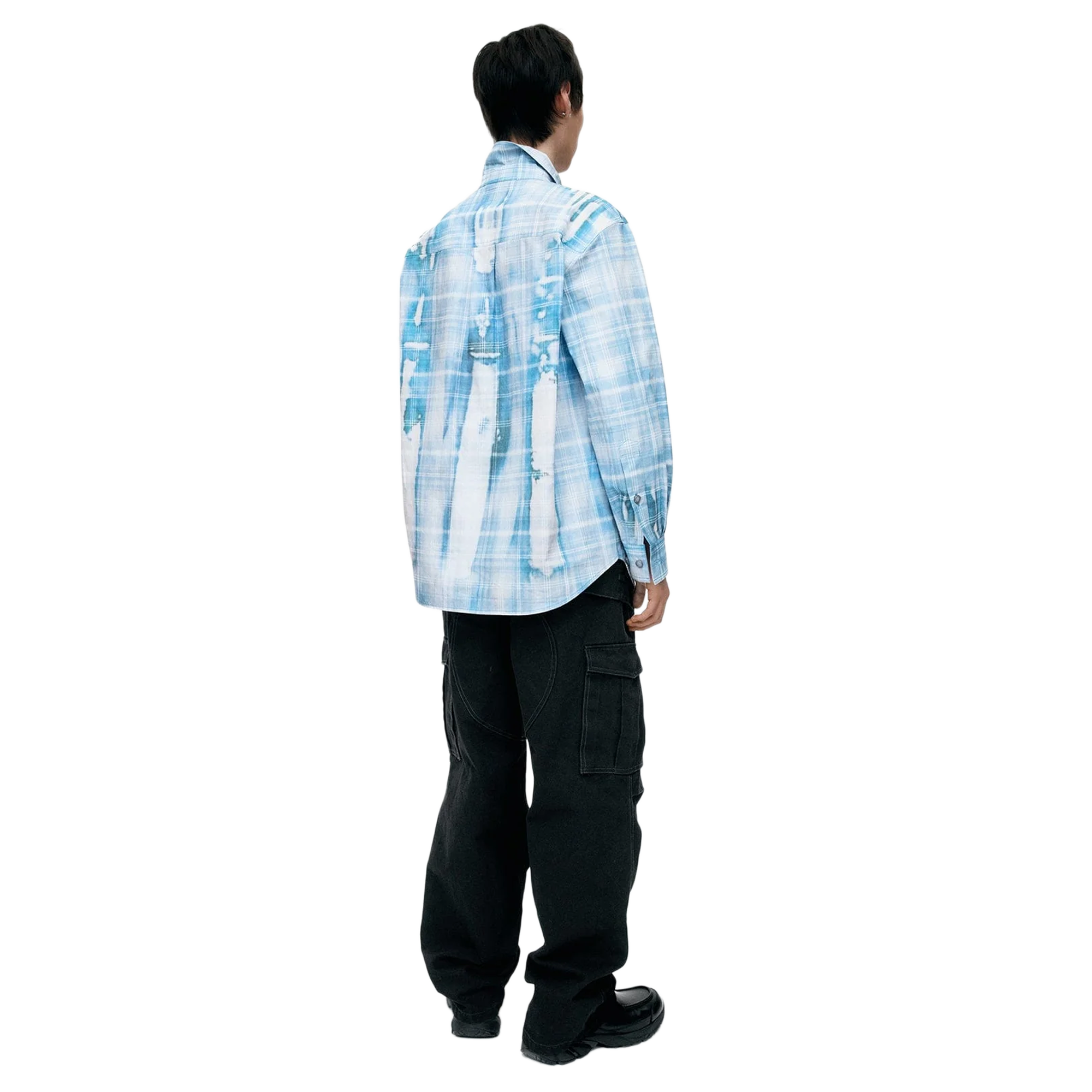 Andersson Bell Trompe L'Oeil Printed Check Shirts Blue