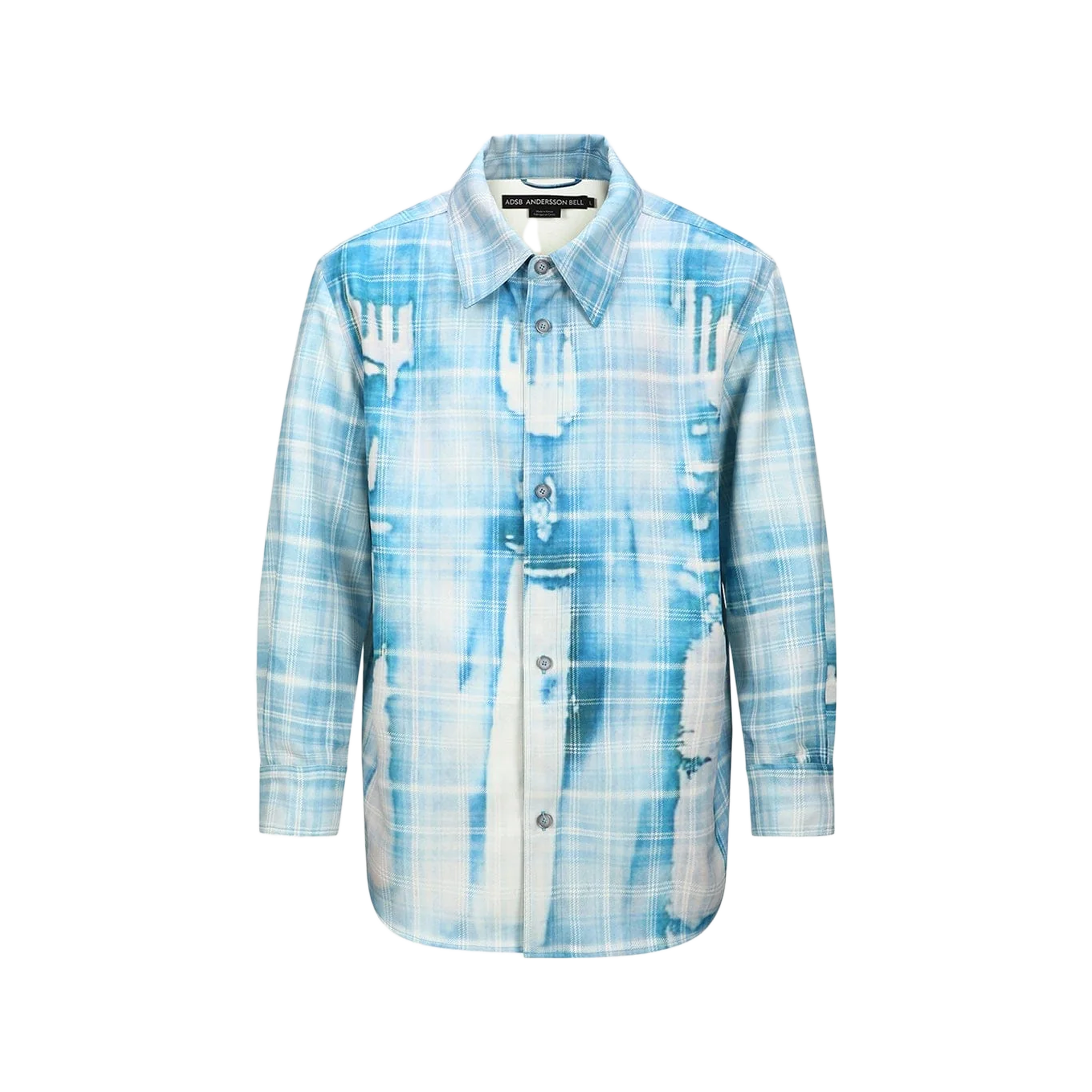 Andersson Bell Trompe L'Oeil Printed Check Shirts Blue
