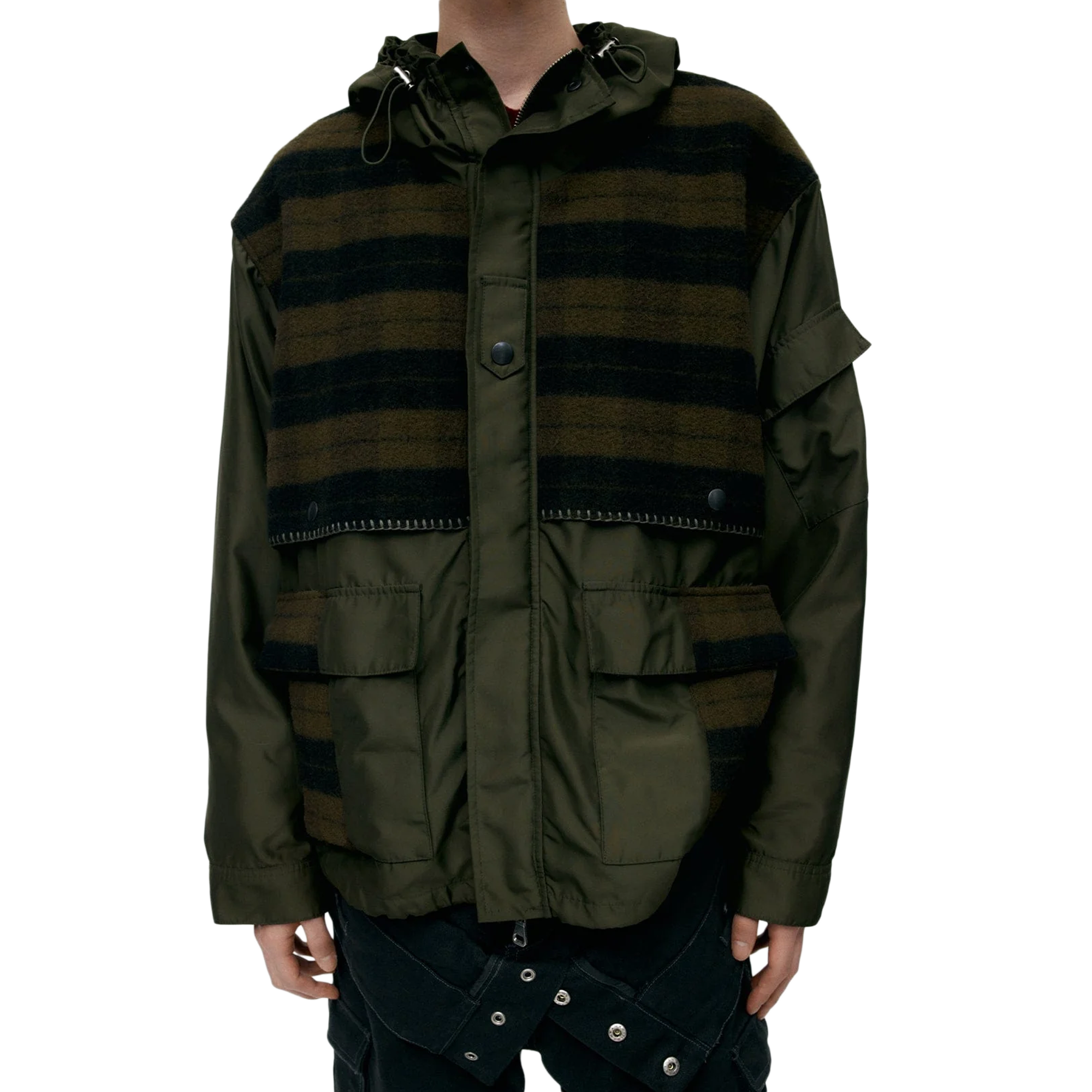 Andersson Bell Unisex Check Layered Jumper Khaki