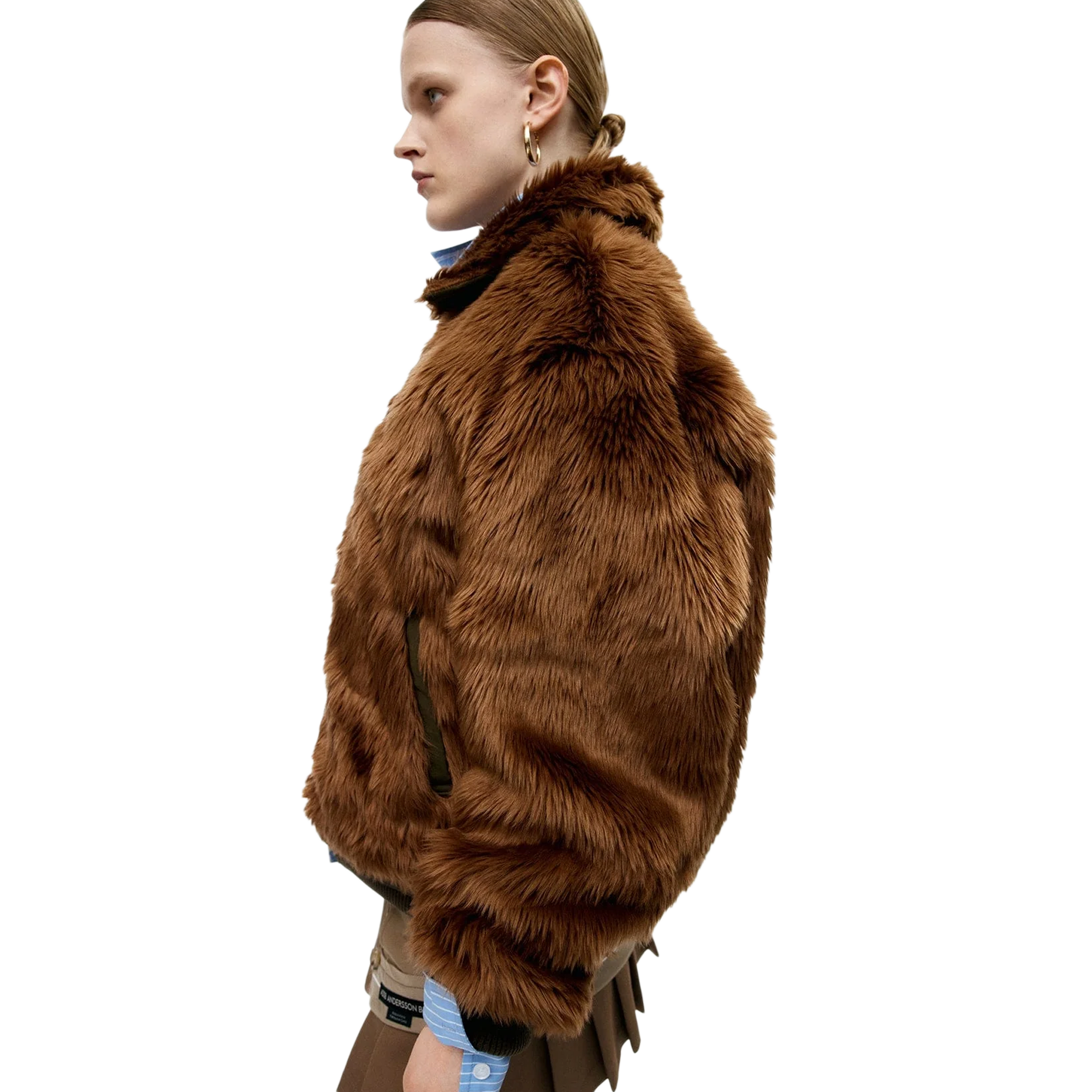 Andersson Bell Unisex Flight Fur Bomber Jacket Brown