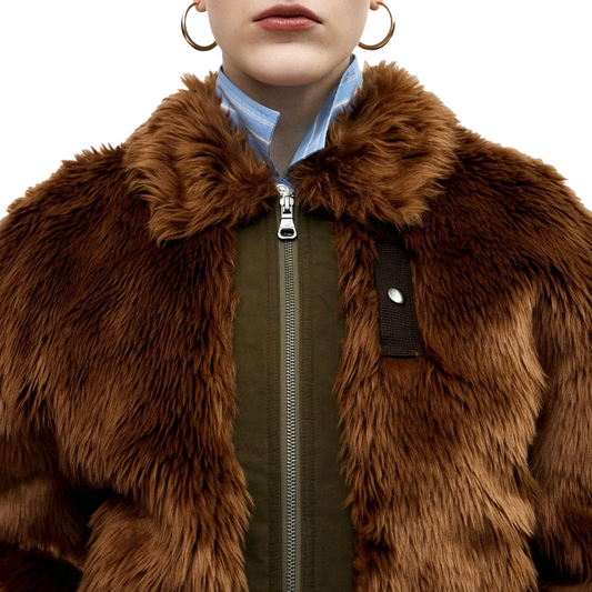 Andersson Bell Unisex Flight Fur Bomber Jacket Brown