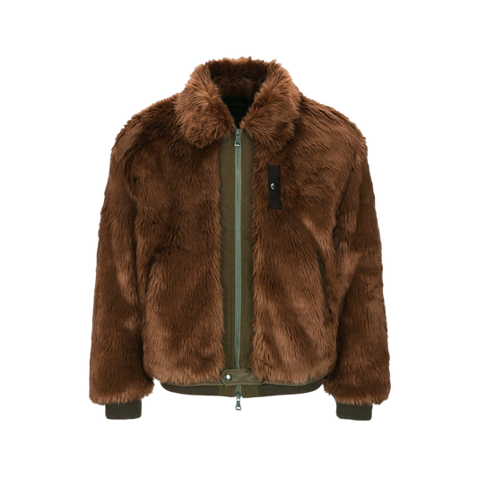 Andersson Bell Unisex Flight Fur Bomber Jacket Brown