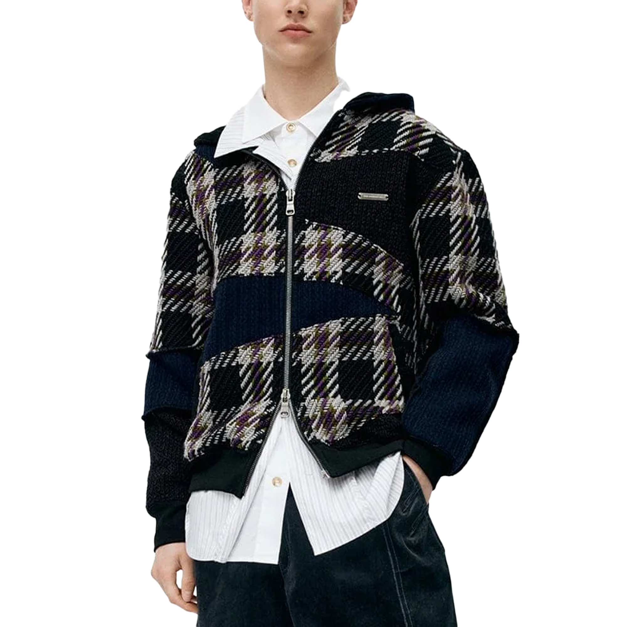 Andersson Bell Unisex Patchwork Hood Zip-Up Multi