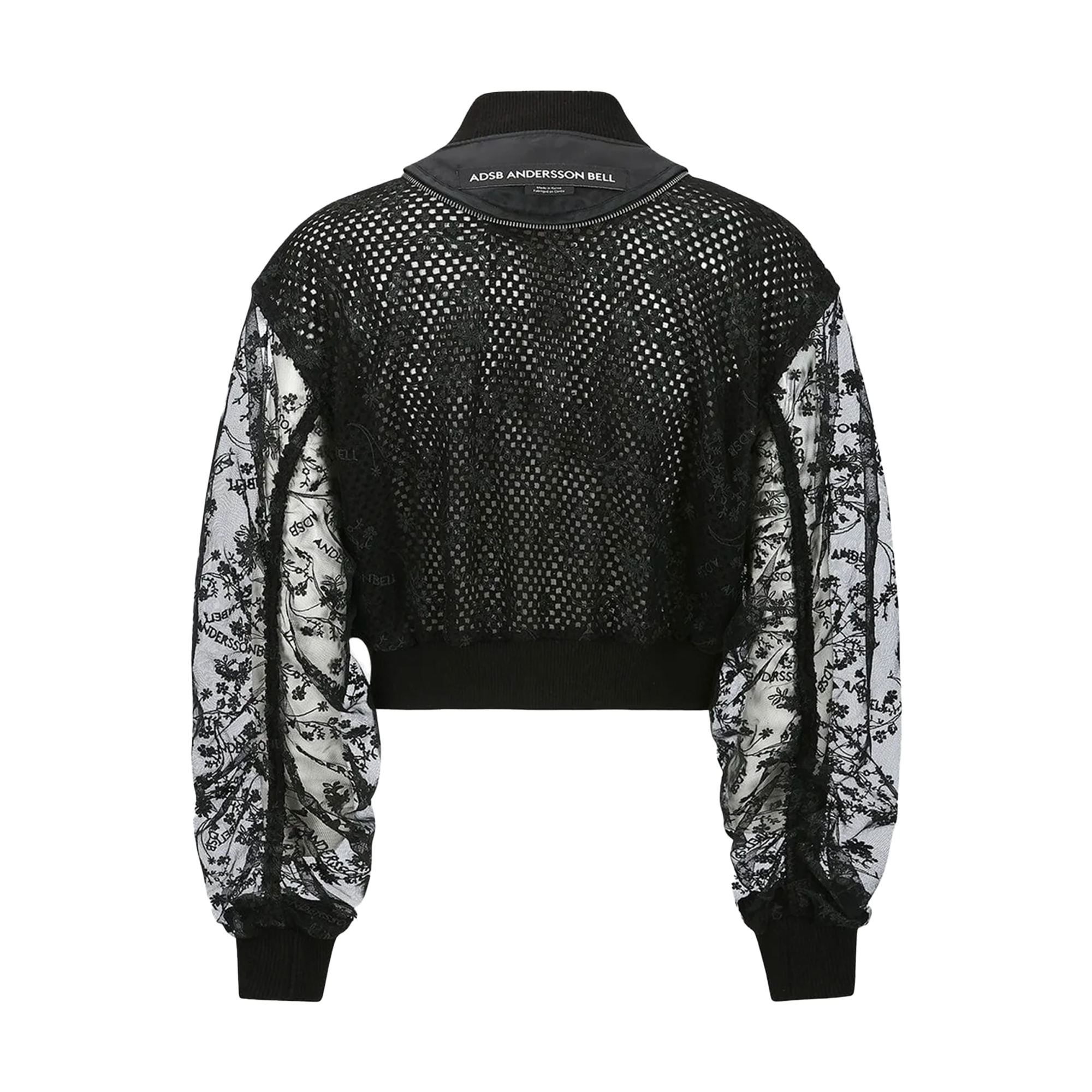 Andersson Bell Women's Double Layered Logo Lace Short Bomber Black AWA702W