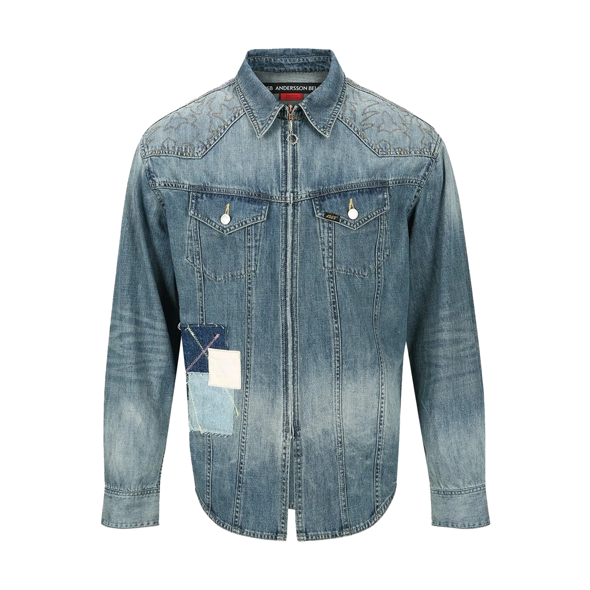 Andersson Bell Embroidery Patchwork Denim Shirts Blue ATB1273M