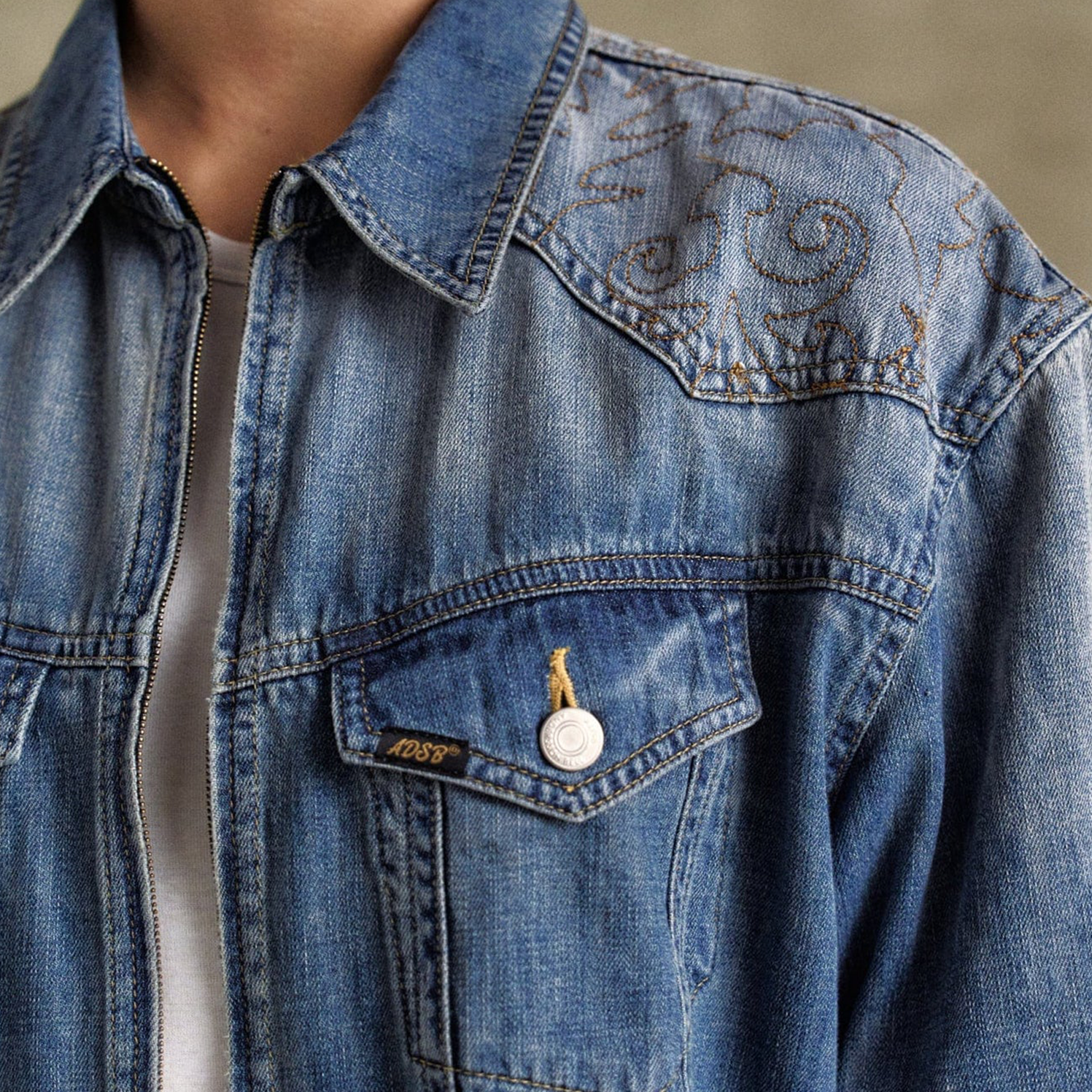 Andersson Bell Embroidery Patchwork Denim Shirts Blue ATB1273M