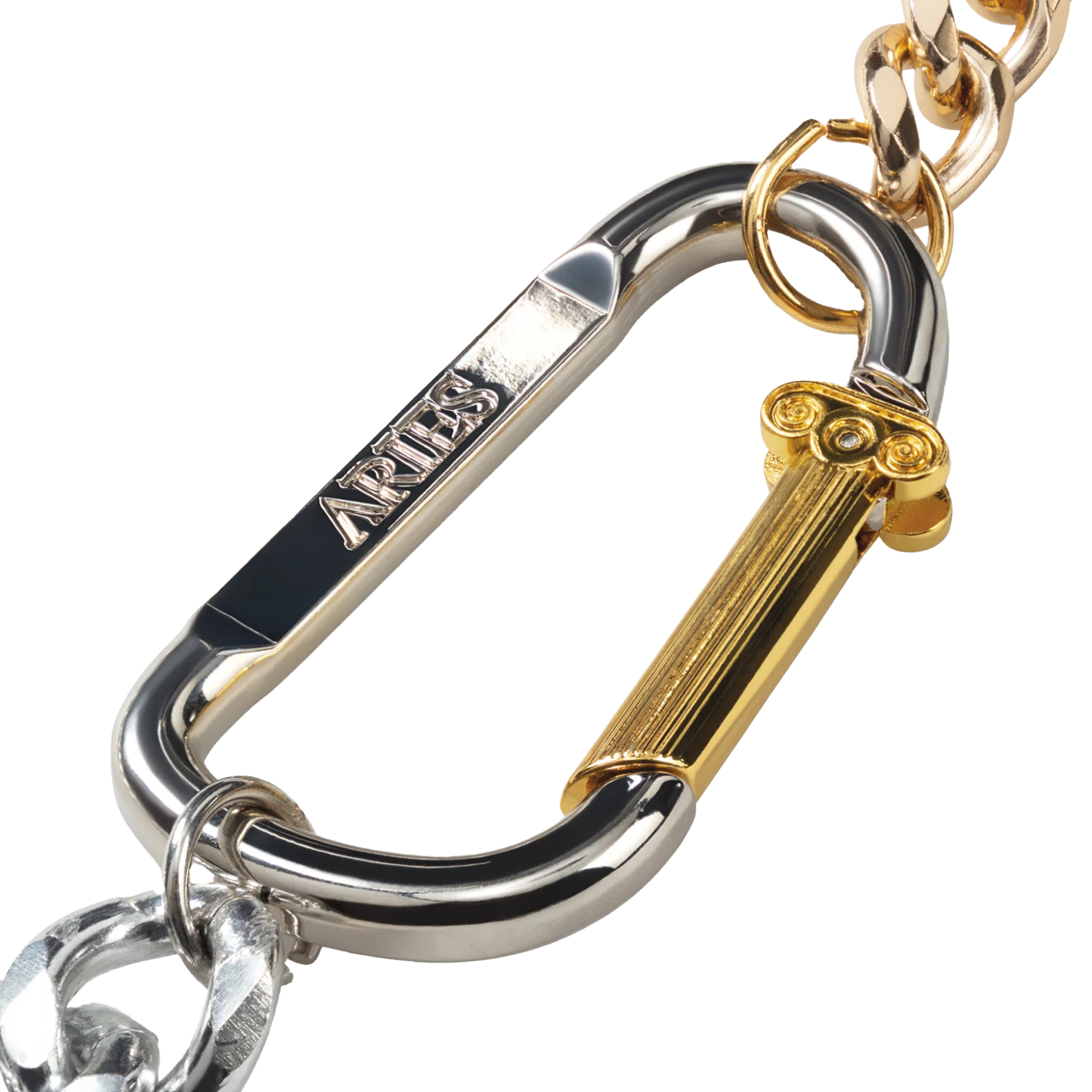 Aries Column Carabiner Silver Necklace Silver