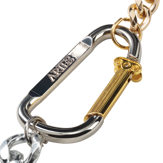 Aries Column Carabiner Silver Necklace Silver
