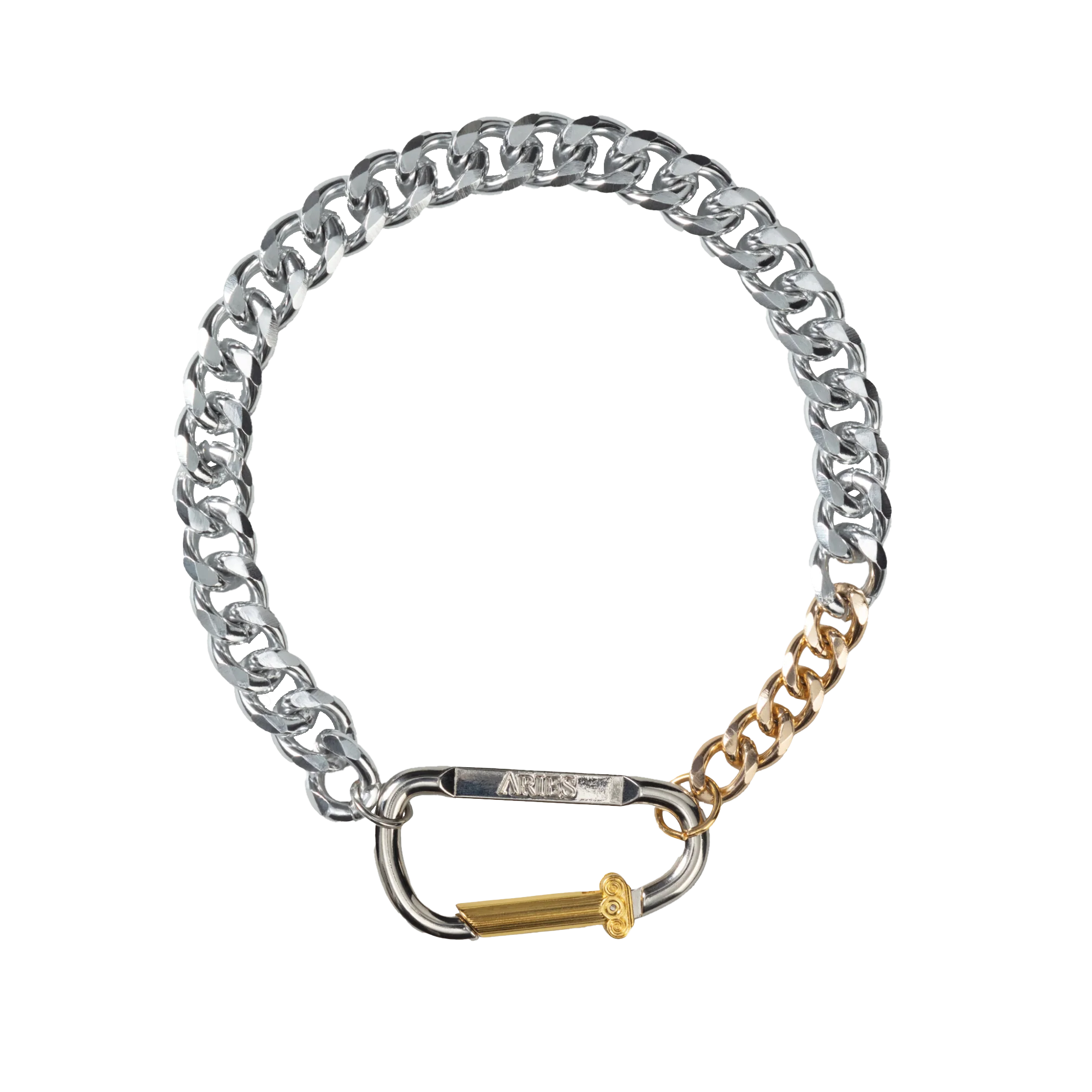 Aries Column Carabiner Silver Necklace Silver