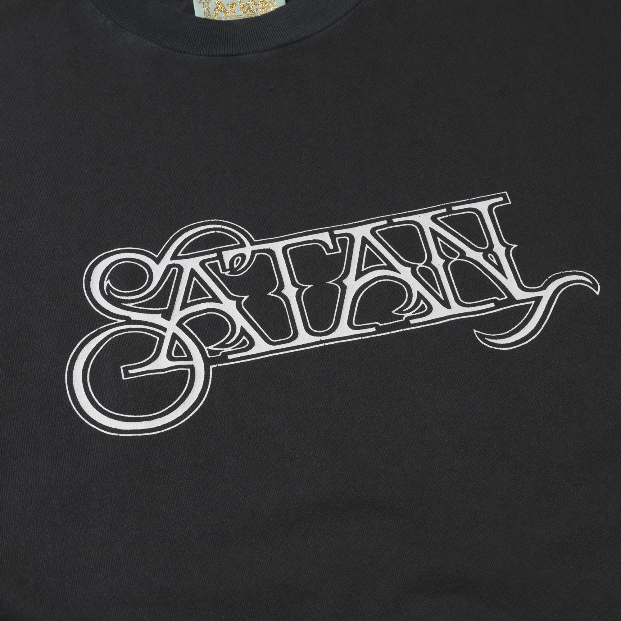 Aries Faded Satan Short Sleeve T-Shirt Black