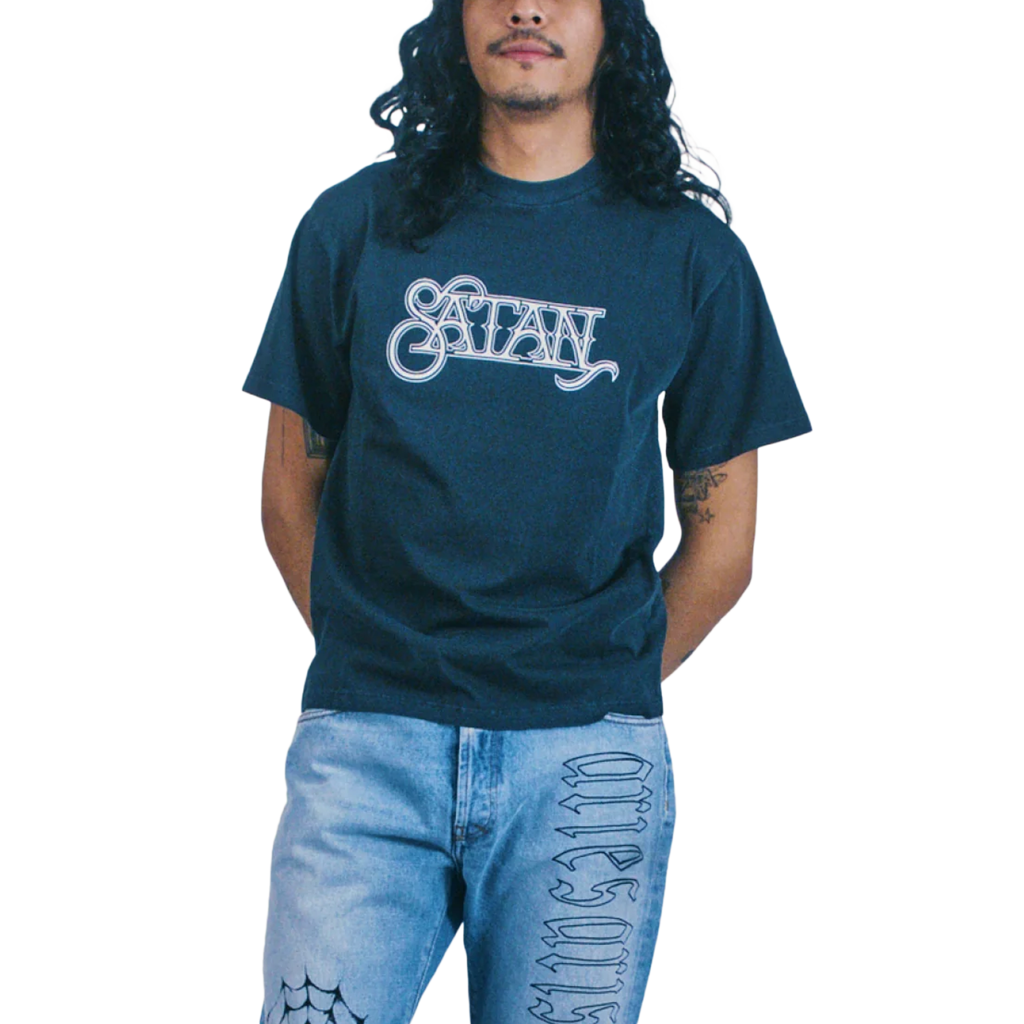 Aries Faded Satan Short Sleeve T-Shirt Black