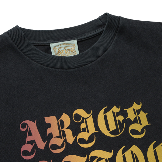 Aries Faded Tattoo Shop Short Sleeve T-Shirt Black