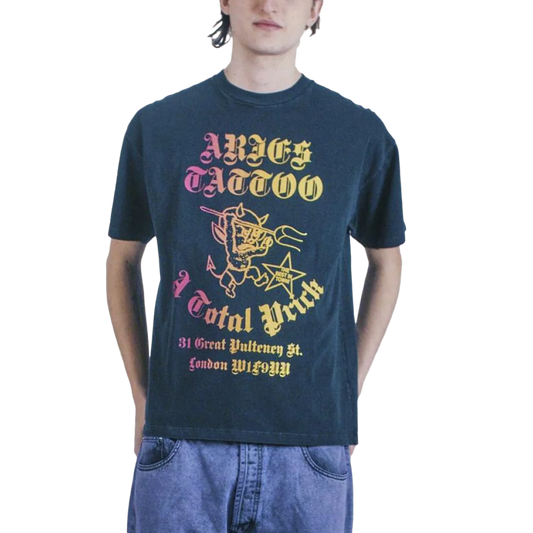 Aries Faded Tattoo Shop Short Sleeve T-Shirt Black