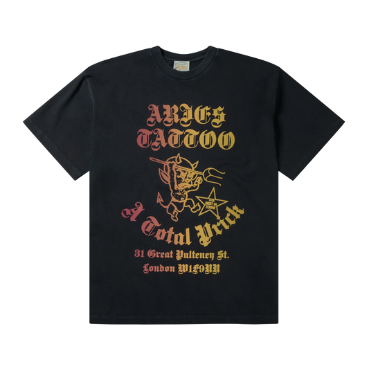 Aries Faded Tattoo Shop Short Sleeve T-Shirt Black