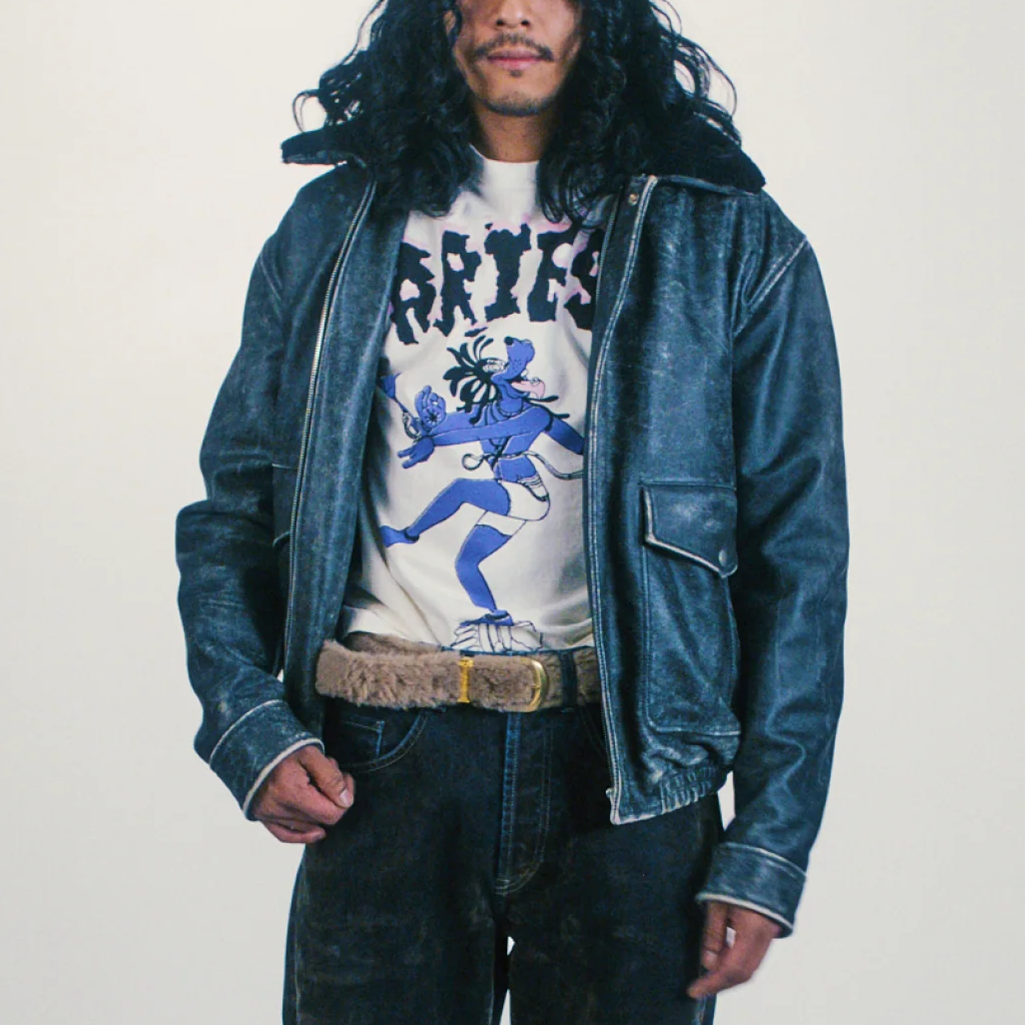 Aries Faded The Destroyer Short Sleeve T-Shirt Off White