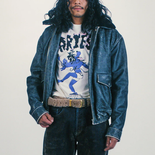 Aries Faded The Destroyer Short Sleeve T-Shirt Off White