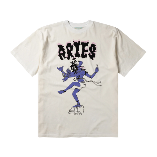 Aries Faded The Destroyer Short Sleeve T-Shirt Off White