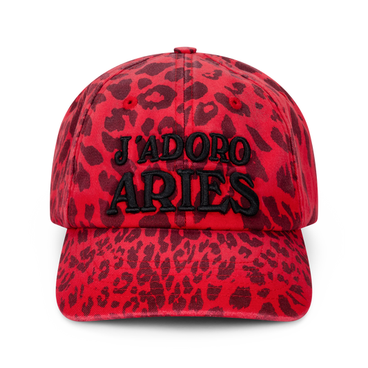 Aries J'Adoro Aries Leopard Cap Red