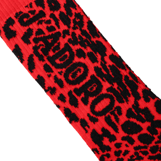 Aries J'Adoro Aries Leopard Sock Red