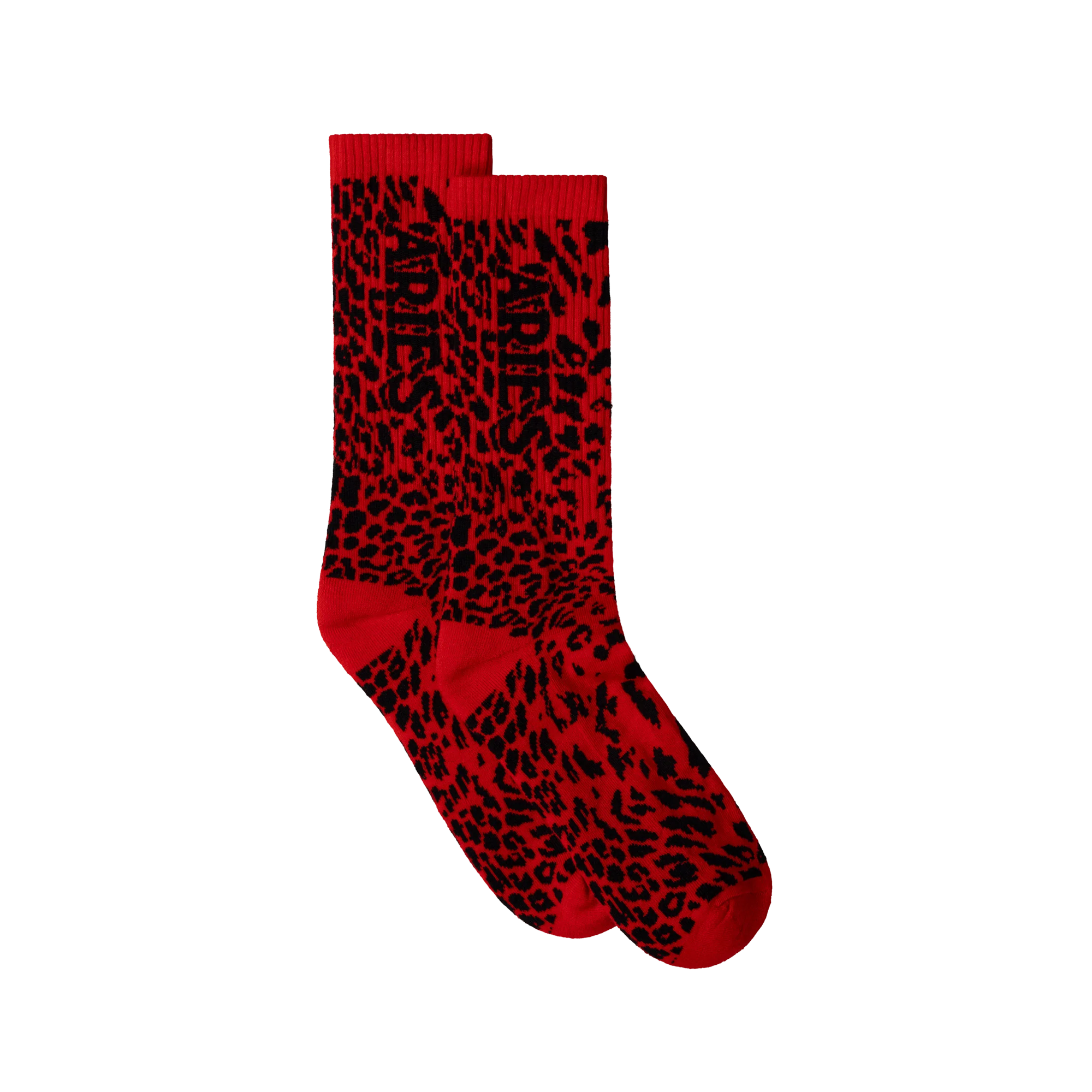 Aries J'Adoro Aries Leopard Sock Red