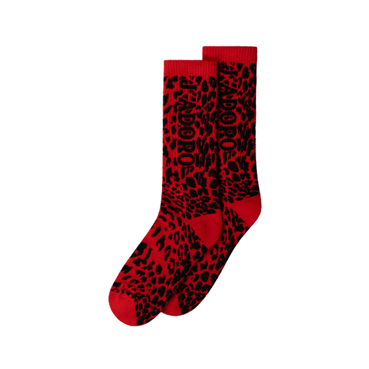 Aries J'Adoro Aries Leopard Sock Red