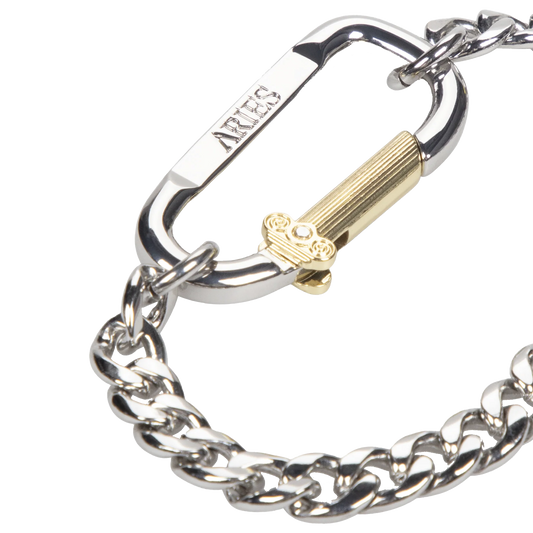 Aries Mini Carabiner Chain Bracelet Silver AR9026403